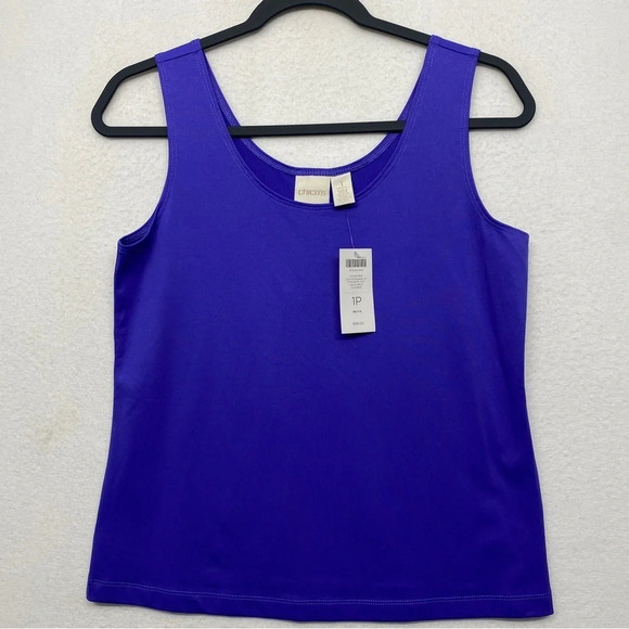 NWT Chico's Microfiber Contemporary Tank Shell Cami Han Purple 1P /Small - Picture 1 of 6